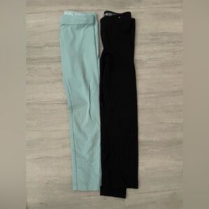 Wonder Nation Black/Light Green Kids' Leggings size XS(4-5) PRE-OWNED